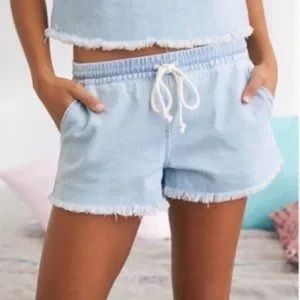 Aerie Light Blue Jean Shorts